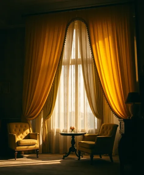 yellow drapes