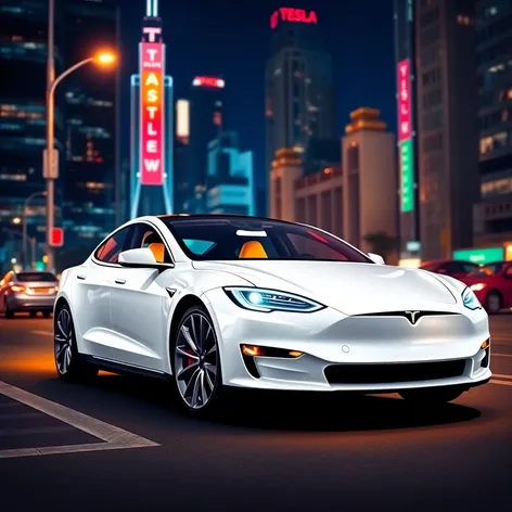 white tesla