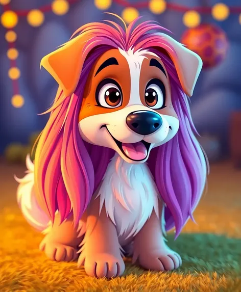 cartoon dog long hair