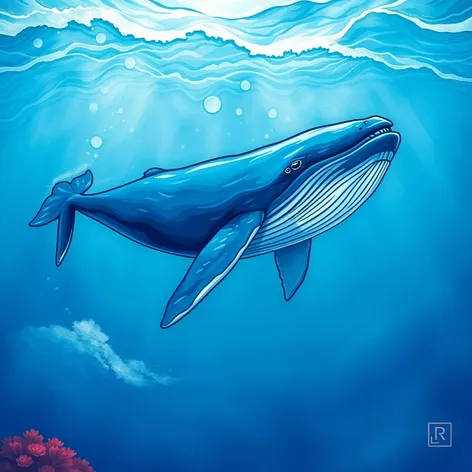 blue whale drawing