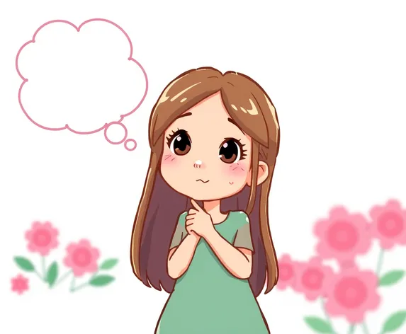 girl remembering something czrtoon