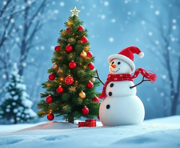 christmas tree snowman