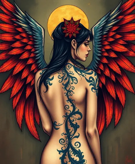 tattoo back angel