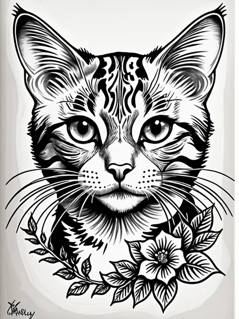 Tabby cat ivy border