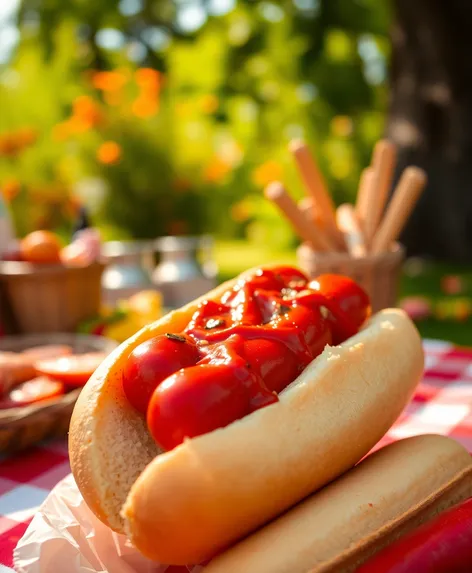 red colored hot dogs