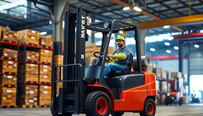 forklift with driver