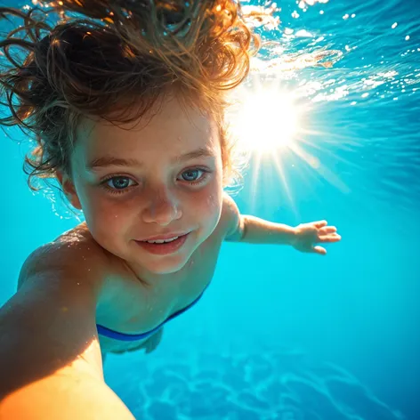 Little girl swimming