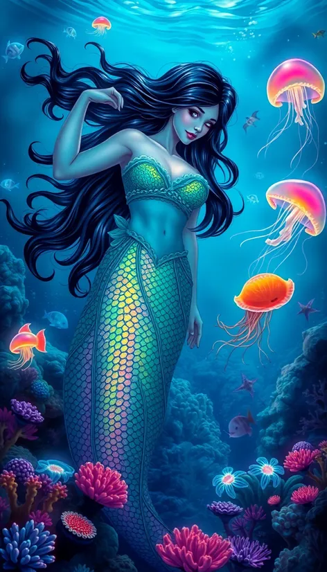 dark haired mermaid