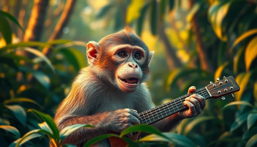 monkey listening to music