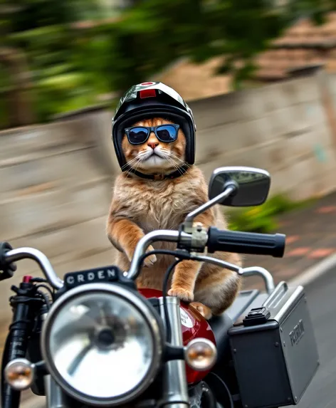 cat on a motorbike