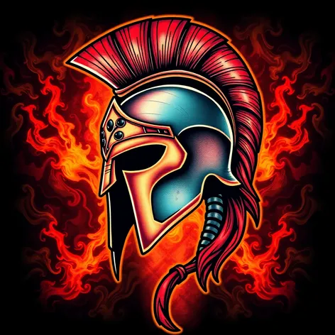 spartan warrior helmet tattoo