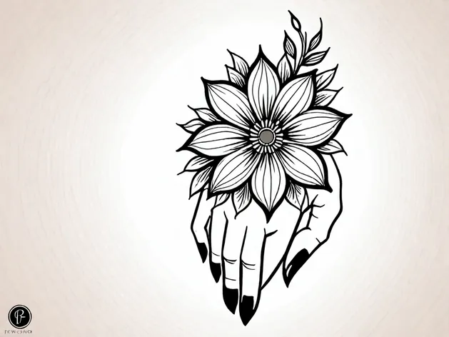 flower hand tattoo