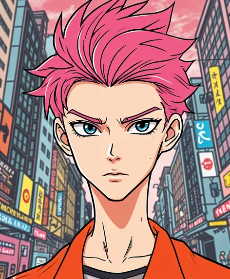 anime guy with pink