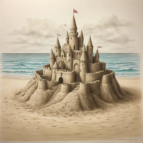 sand castle drawing