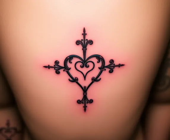 heart cross tattoo