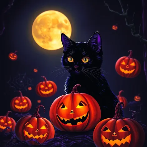 black cat halloween