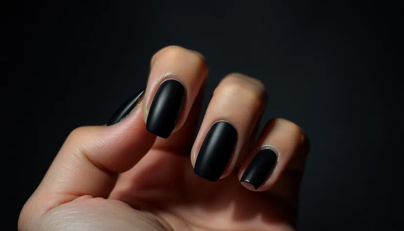 matte black nail designs