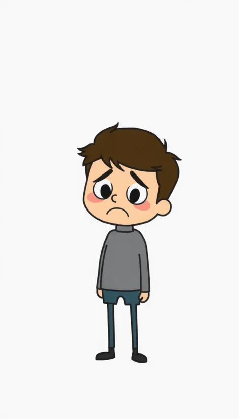 sad cartoon man