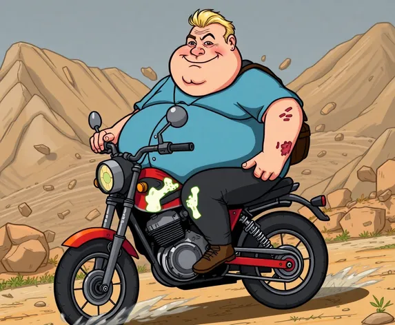 fat man on motorcycle