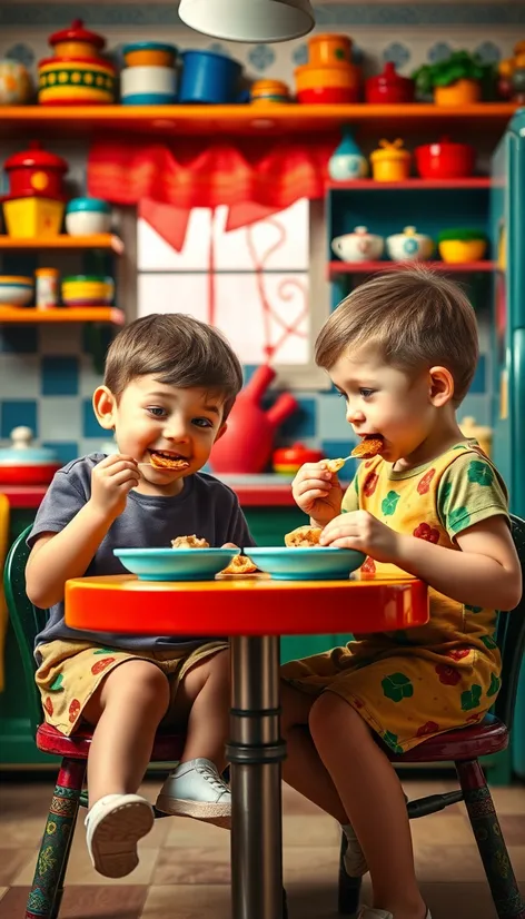 twins eating