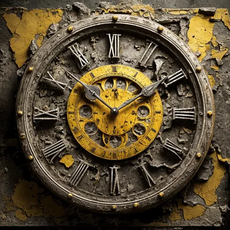 Wall roman yellow clock