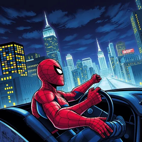 spider man driving