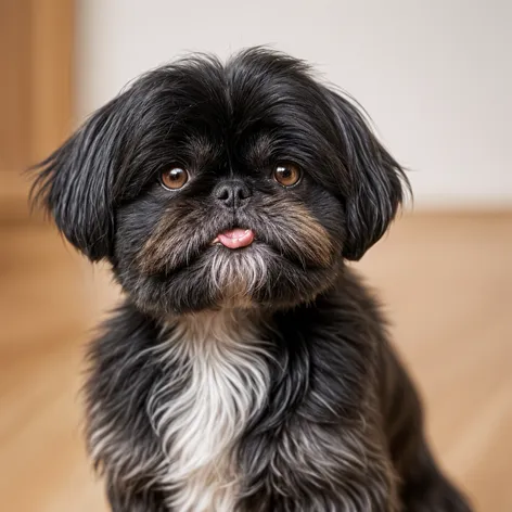 cute black shih tzu