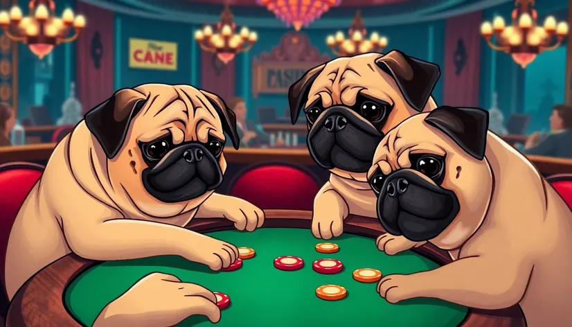 pugs playing poker