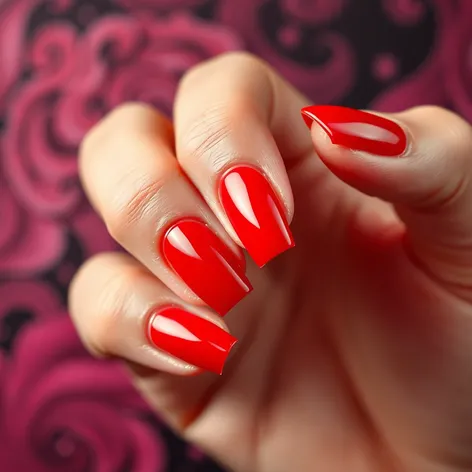 red gel nails