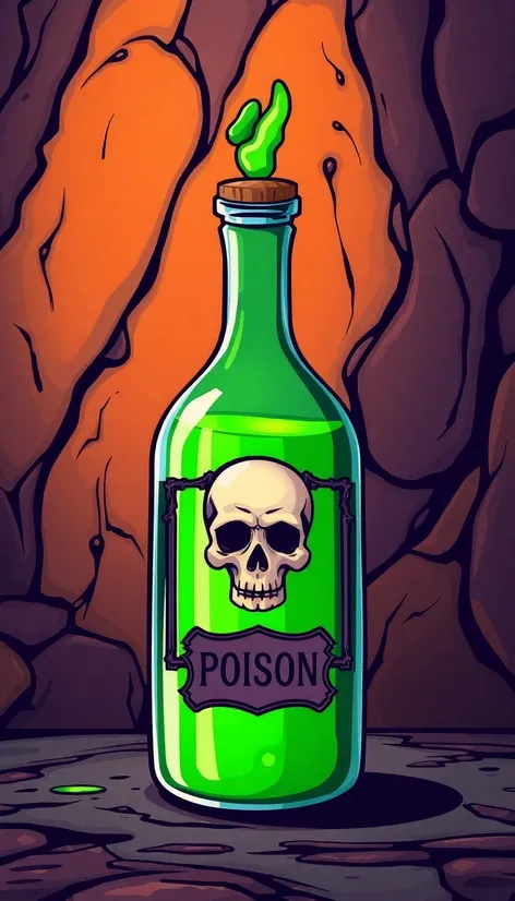 cartoon poison bottle