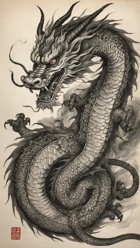 japanese dragon drawing