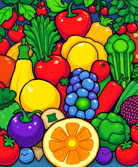 fruits vegetables cartoon