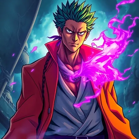 zoro with purple aura