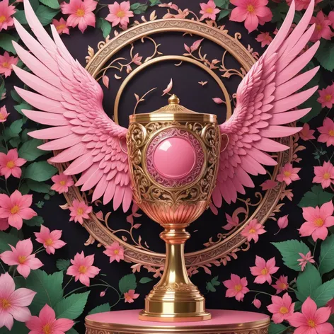 big pink trophy with