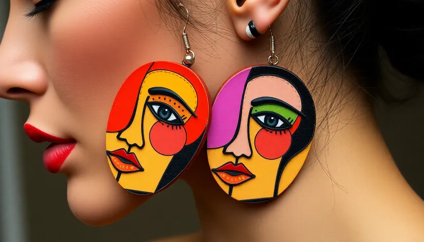 abstract face earrings