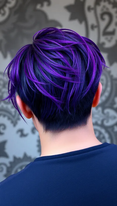 purple highlights men's hair