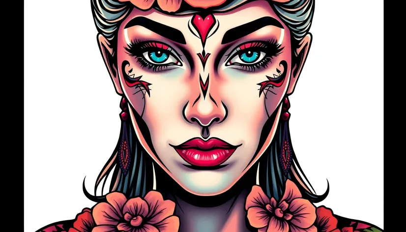 woman face tattoo