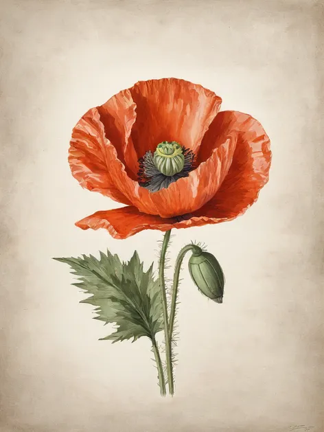 poppy flower drawing