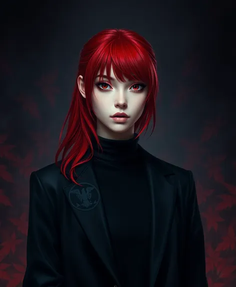 black with red hair