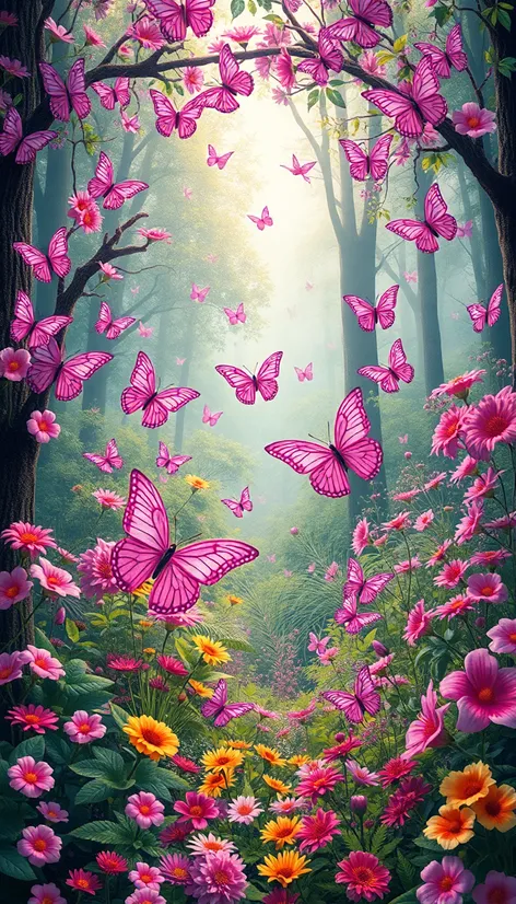 pink butterflies