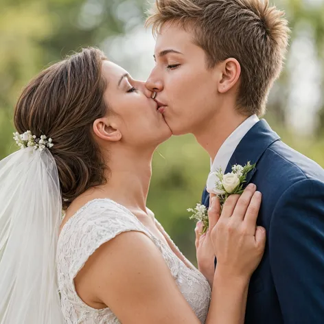 Mother kissing her son