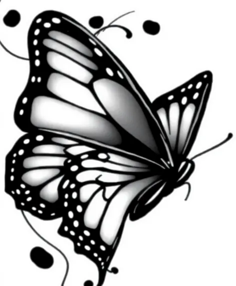 butterfly black and white