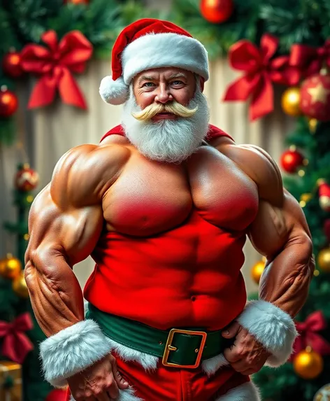 bodybuilder santa