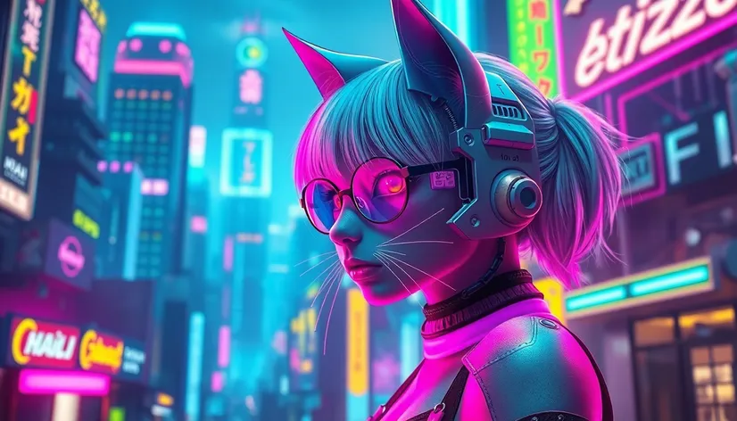 cyberpunk catgirl