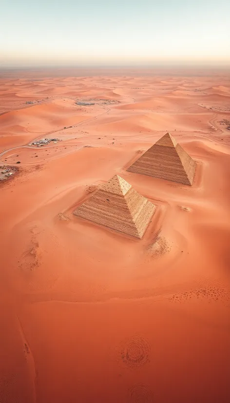 drone pic of pyramids