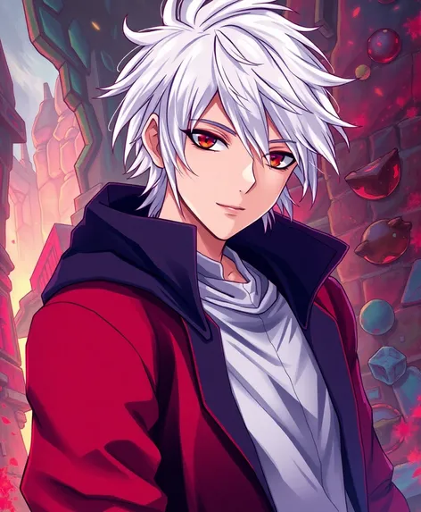 anime guy white hair