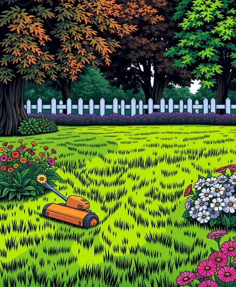 clipart mowing grass