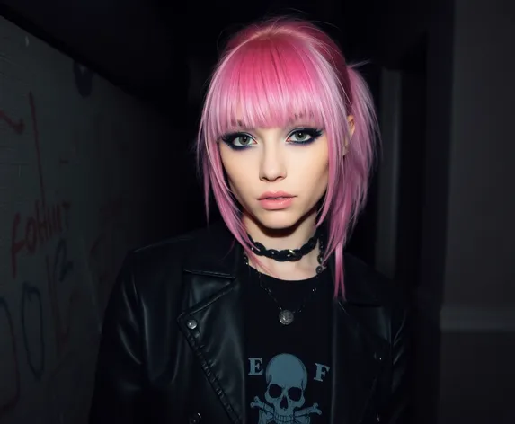 emo girl with pink