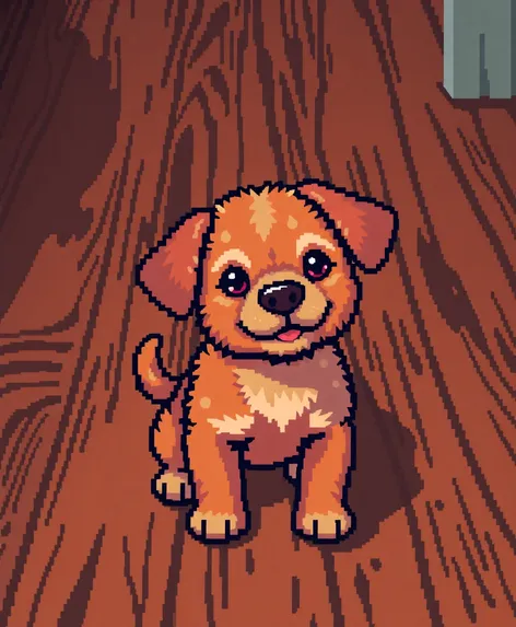 pixel cute brown dog