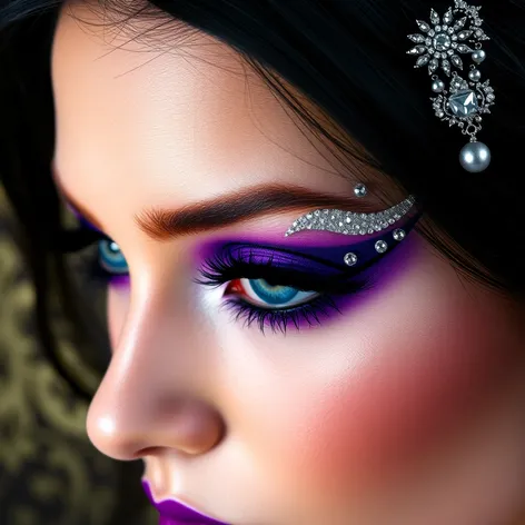 silver purple eye makeup